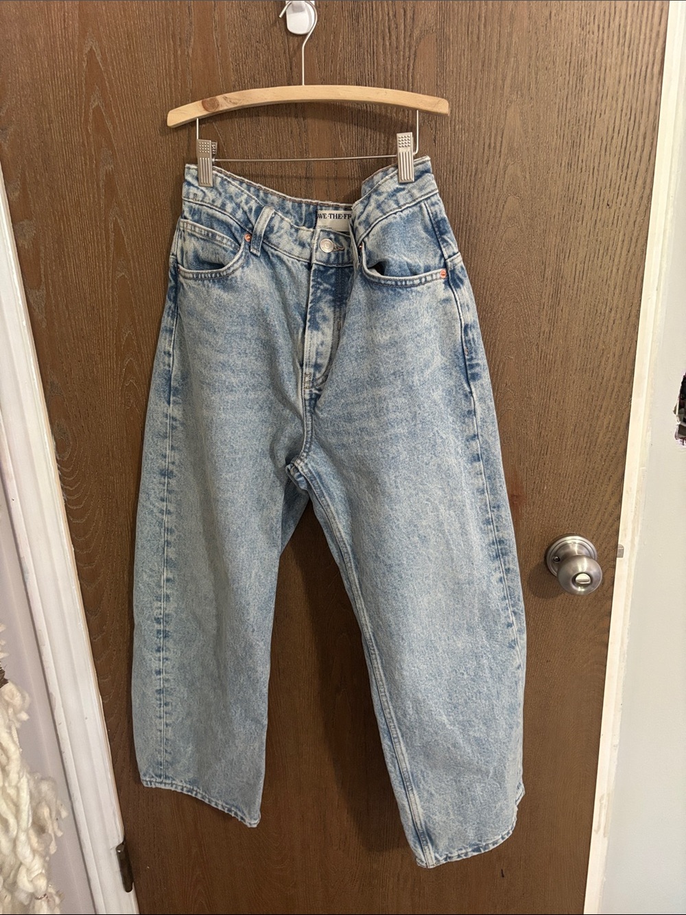 Free People Light Wash Wide Leg Jeans